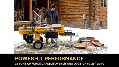 Image showing  35-Ton Log Splitter with Log Lifting Table, with Kohler 277cc 9.5HP OHV Engine