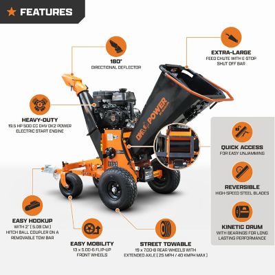 Image showing  Marlon V2 Series 6 in., 19.5 hp, 500 cc Kinetic Chipper with Electric Start