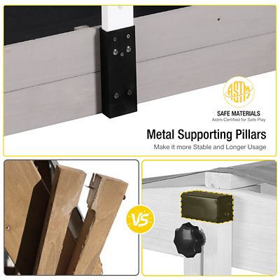 Image showing  Kids Sandbox With Cover and Bench,Blue