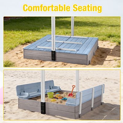 Image showing  Kids Sandbox With Cover and Bench,Blue