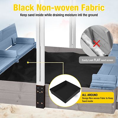 Image showing  Kids Sandbox With Cover and Bench,Blue