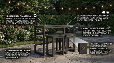 Image showing 1 th northbeam HDPE Cottage Home Bar Set, 3 pc.