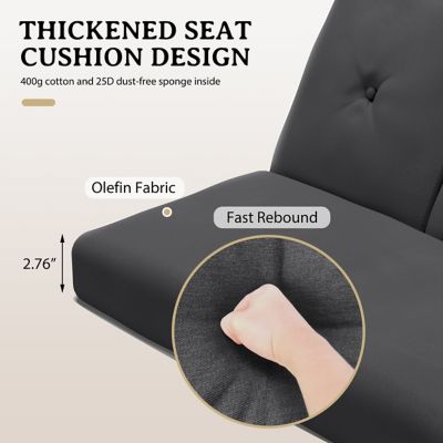 Image showing 2 th Veikous 3-Person Outdoor Patio Swing with Pergola Canopy and Cushions in Navy Blue