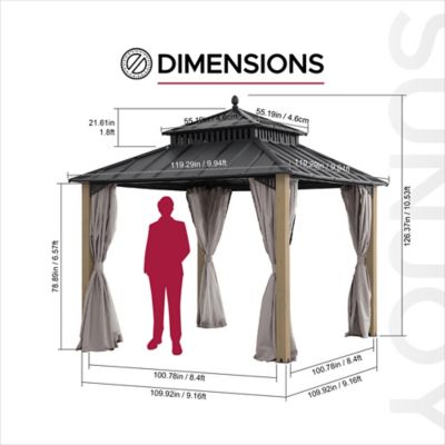Image showing  Kingston 10 x 10ft. PC Roof Top/ Hardtop Gazebo with Curtain and Netting