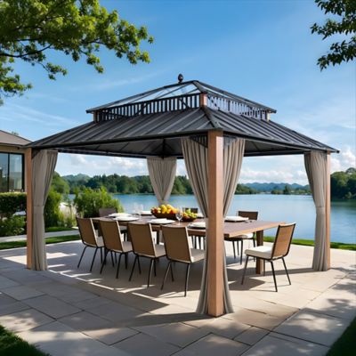 Product color PC Top/WoodGrian/Aluminum Posts