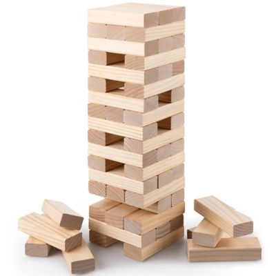 Grasshopper Games Giant Stack 'N' Fall, Classic Wooden Block Game