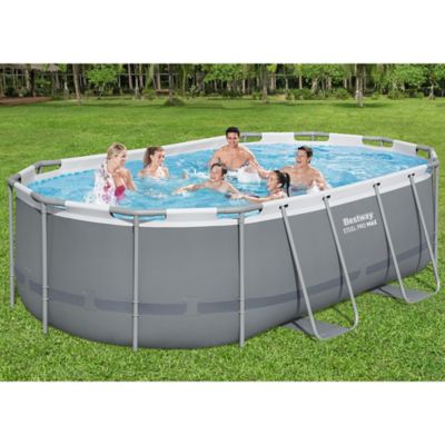 Image showing 2 th Bestway Steel Pro MAX Oval Pool Set, 14 ft.