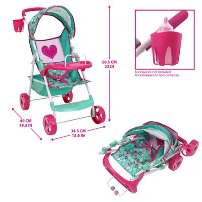 Image showing  Mint Heart: Doll Stroller - Sarah
