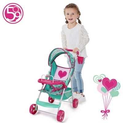 Image showing  Mint Heart: Doll Stroller - Sarah