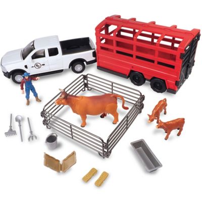 Big Country Toys Trailer Playset Truck & Cattle, 18 pc.