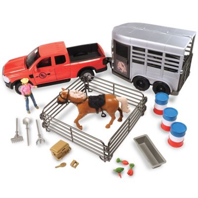 Big Country Toys Trailer Playset Truck & Horse, 24pc
