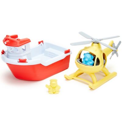 Image showing  Rescue Boat & Helicopter Set, Red-Yellow