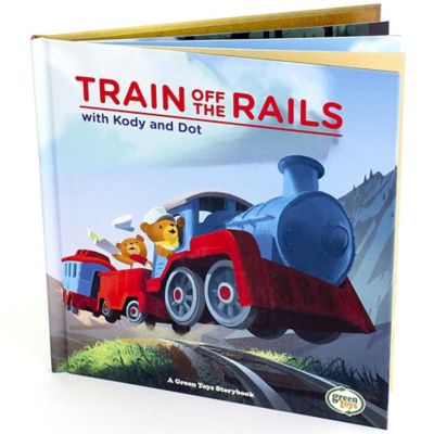Image showing  Train & Board Book Set, Red & Blue Rail Vehicle