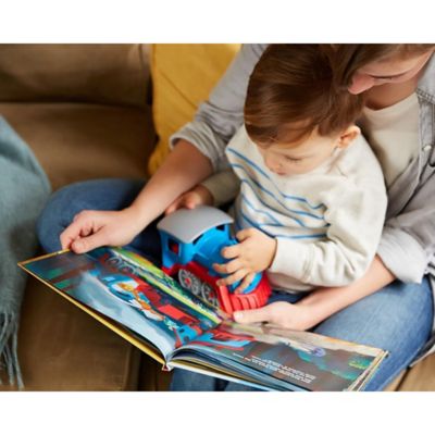 Image showing  Train & Board Book Set, Red & Blue Rail Vehicle