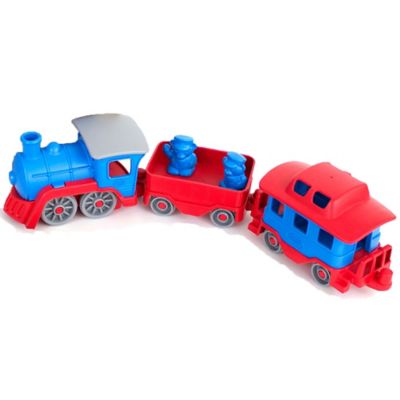 Image showing  Train & Board Book Set, Red & Blue Rail Vehicle