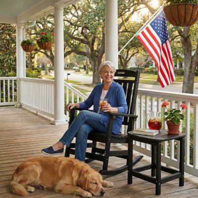 Image showing  2-Piece HDPE Outdoor Rocking Chair Set with Side Table, All-Weather Porch Rocker and End Table Bundle