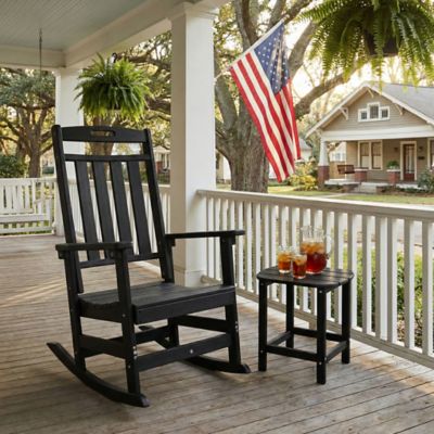 Image showing 5 th Upland 2-Piece HDPE Outdoor Rocking Chair Set with Side Table, All-Weather Porch Rocker and End Table Bundle