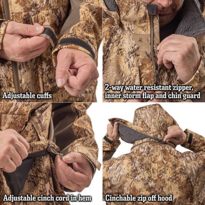 Image showing 3 th Huntworth Men's Huron Heavy Weight Wateproof Rain Jacket, Heat Boost, Merino Wool, Obrys