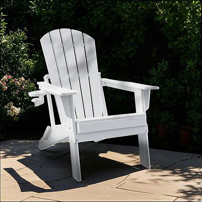 Image showing  HDPE Folding Adirondack Chair with Cup Holder,Weather, Resistant, Low Maintenance,Supports up to 400lbs,3Pack