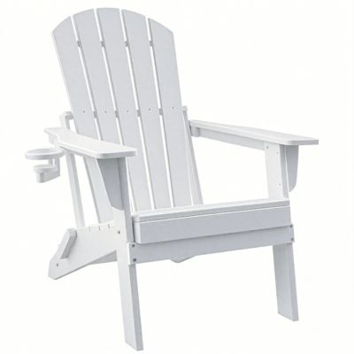 Image showing  HDPE Folding Adirondack Chair with Cup Holder,Weather, Resistant, Low Maintenance,Supports up to 400lbs,3Pack