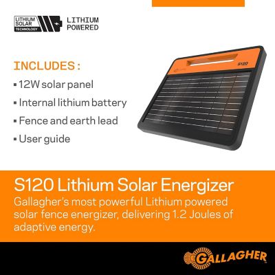 Image showing  S120 Lithium Solar Electric Fence Energizer