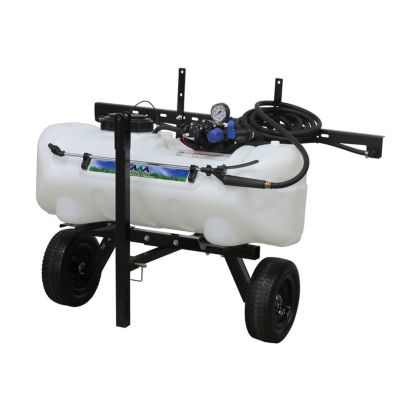 Image showing 2 th Master Mfg 15 gal. Pull Behind Broadcast Sprayer, 2.2GPM, 7 ft. Swath