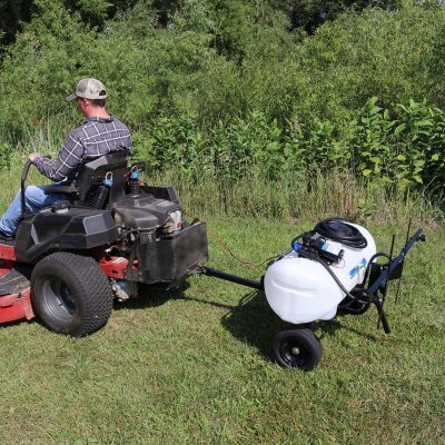 Image showing 4 th Master Mfg 15 gal. Pull Behind Broadcast Sprayer, 2.2GPM, 7 ft. Swath
