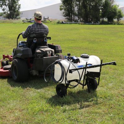 Image showing  25 gal. Deluxe Pull Behind Broadcast Sprayer, 2.2GPM, 7 ft. Swath