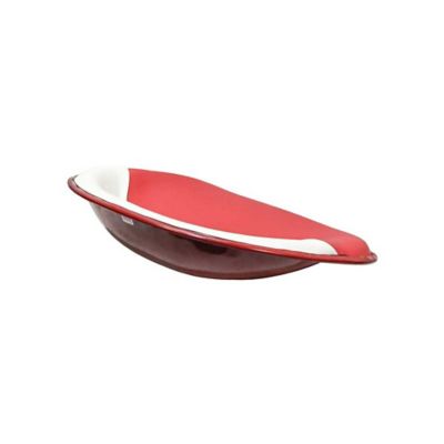 Image showing  International Harvester HM Pan Seat, 4-Bolt Mount Pattern & Brass Ring, Red & White Vinyl
