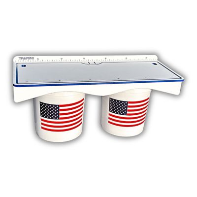 TRAPSKI Double Fillet Table Board for 2 Buckets, 33 x 12in. with Legs for Flat Surfaces, White/Blue/White