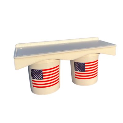 Image showing  Double Fillet Table Board for 2 Buckets, 33 x 12in. with Legs for Flat Surfaces, White