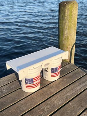Image showing  Double Fillet Table Board for 2 Buckets, 33 x 12in. with Legs for Flat Surfaces, White