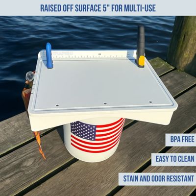Image showing  Single Fillet Table Board for Pails or Buckets, 18 x 12in. with Legs for Flat Surfaces, White