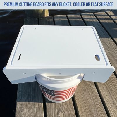 Image showing  Single Fillet Table Board for Pails or Buckets, 18 x 12in. with Legs for Flat Surfaces, White