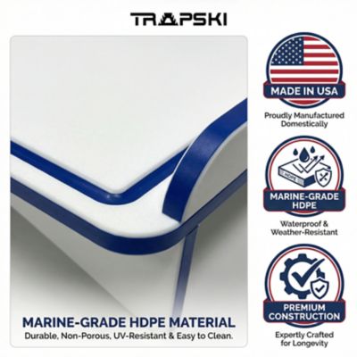 Image showing  Single Fillet Table with Rod Mount for 5 gal. Buckets, 18 x 12in., with Legs for Flat Surfaces, Pure White