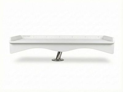 TRAPSKI Double Fillet Table with Rod Mount for 2 Buckets, 33 x 12in., with Legs for Flat Surfaces, Pure White