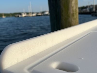 Image showing  Double Fillet Table with Rod Mount for 2 Buckets, 33 x 12in., with Legs for Flat Surfaces, Pure White