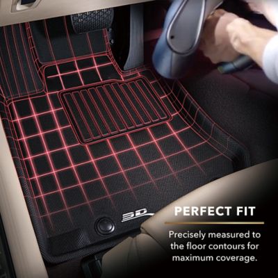 Image showing  KAGU Series Floor Mats 2021-2025 Chevy Tahoe GMC Yukon 7-Seat 3rd Row 2 pc., Black