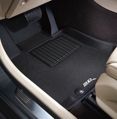3D MAXpider KAGU Series Floor Mats 2019-2024 Dodge Ram 1500 Quad Cab Crew Cab With Bucket Seats Front Row 2 pc., Black