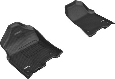 Image showing  KAGU Series Floor Mats 2019-2024 Dodge Ram 1500 Quad Cab Crew Cab With Bucket Seats Front Row 2 pc., Black