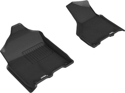 Image showing  KAGU Series Floor Mats 2019-2024 Dodge Ram 2500 3500 Crew Cab Mega Cab Front Row 2 pc., Black