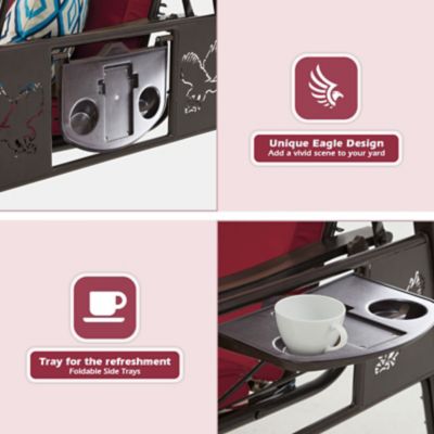 Image showing 6 th Upland 3-Seat Outdoor Porch Swing with Stand Canopy, 2 in 1 Swing Bed & Chair for Adult with Extra Pillows & Cup Holder for Yard