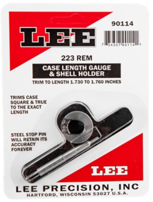 Lee Precision Case Length Gauge, 223 Rem, Works With Cutter/Lock Stud Includes Shell Holder, Steel