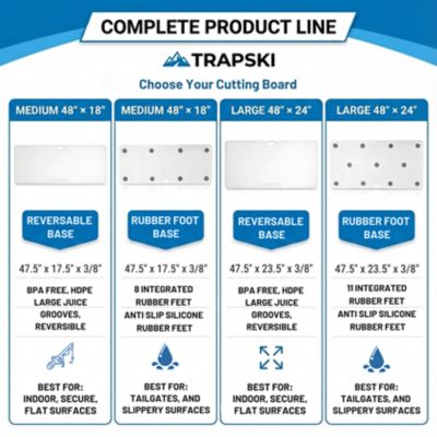 Image showing  Game Cutting Board, 3/8 in. Thick, Multi-Use, 48 x 24in., Large, White