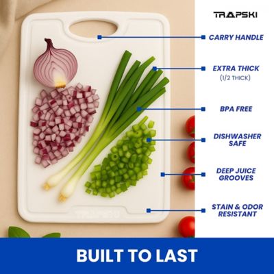 Image showing  Cutting Board, 3/8 in. Thick, Multi-Use, 9 x 12in., Small, White