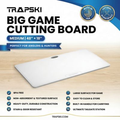 Image showing  Game Cutting Board, 3/8 in. Thick, Multi-Use, 48 x 18in., Medium, White