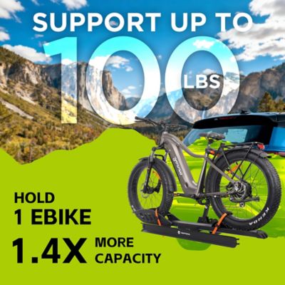 Image showing  100 lb. 2 in. Receiver Foldable Aluminum 1-E bike Rack with Ramp