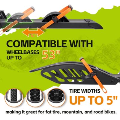 Image showing  100 lb. 2 in. Receiver Foldable Aluminum 1-E bike Rack with Ramp