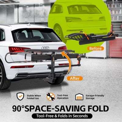 Image showing  100 lb. 2 in. Receiver Foldable Aluminum 1-E bike Rack with Ramp