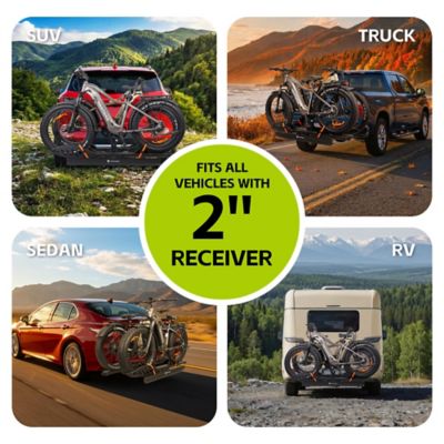 Image showing  200 lb. 2 in. Receiver Foldable Aluminum 2-E Bike Rack with Ramp